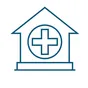 A house with a medical cross